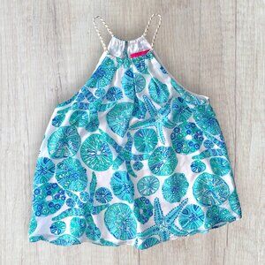 Lilly Pulitzer Sand Dollar Starfish Halter Tank Swing Top Coastal Beach Preppy M